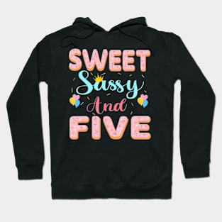 Sweet Sassy And 5Th Birthday For Girls 5 Year Old Party Hoodie